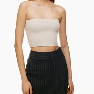 SCULPT KNIT CROPPED TUBE TOP BABATON *NWT